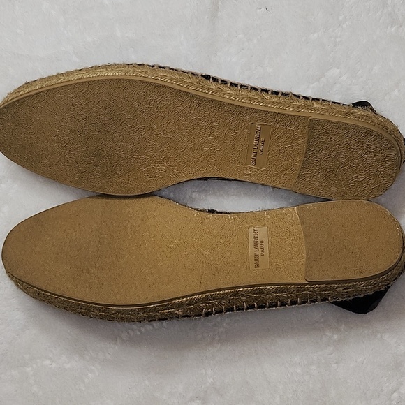 YSL Saint Laurent Mens Black Canvas Slip On Espadrille Size 45/ US 11 - Picture 15 of 16